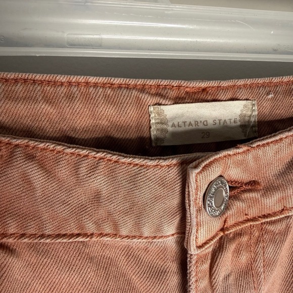 Vervet Distressed Flare Jeans Orange Peach Size 29 Ripped Raw Hem - Picture 3 of 5